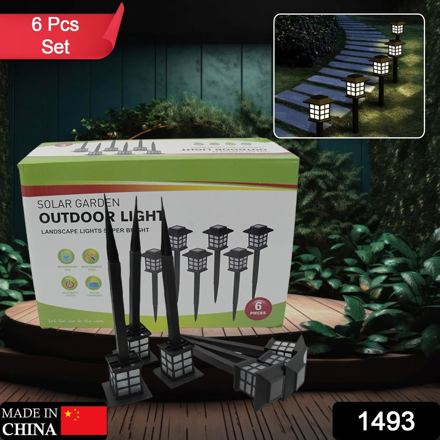 1493 Big Solar Outdoor Lights, 6 Pack Waterproof Solar Pathway Lights, 10 Hrs Long-Lasting LED Landscape Lighting Solar Garden Lights, Solar Lights for Walkway Path Driveway Patio Yard & Lawn (6 Pc Set) 1493 Big Solar Outdoor Lights, 6 Pack Waterproof Solar Pathway Lights, 10 Hrs Long-Lasting LED Landscape Lighting Solar Garden Lights, Solar Lights for Walkway Path Driveway Patio Yard & Lawn (6 Pc Set)